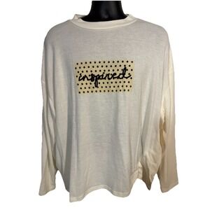 Ophelia Rose Ivory Long Sleeved Crew Neck Inspire‎ Sweater Size 2XL
